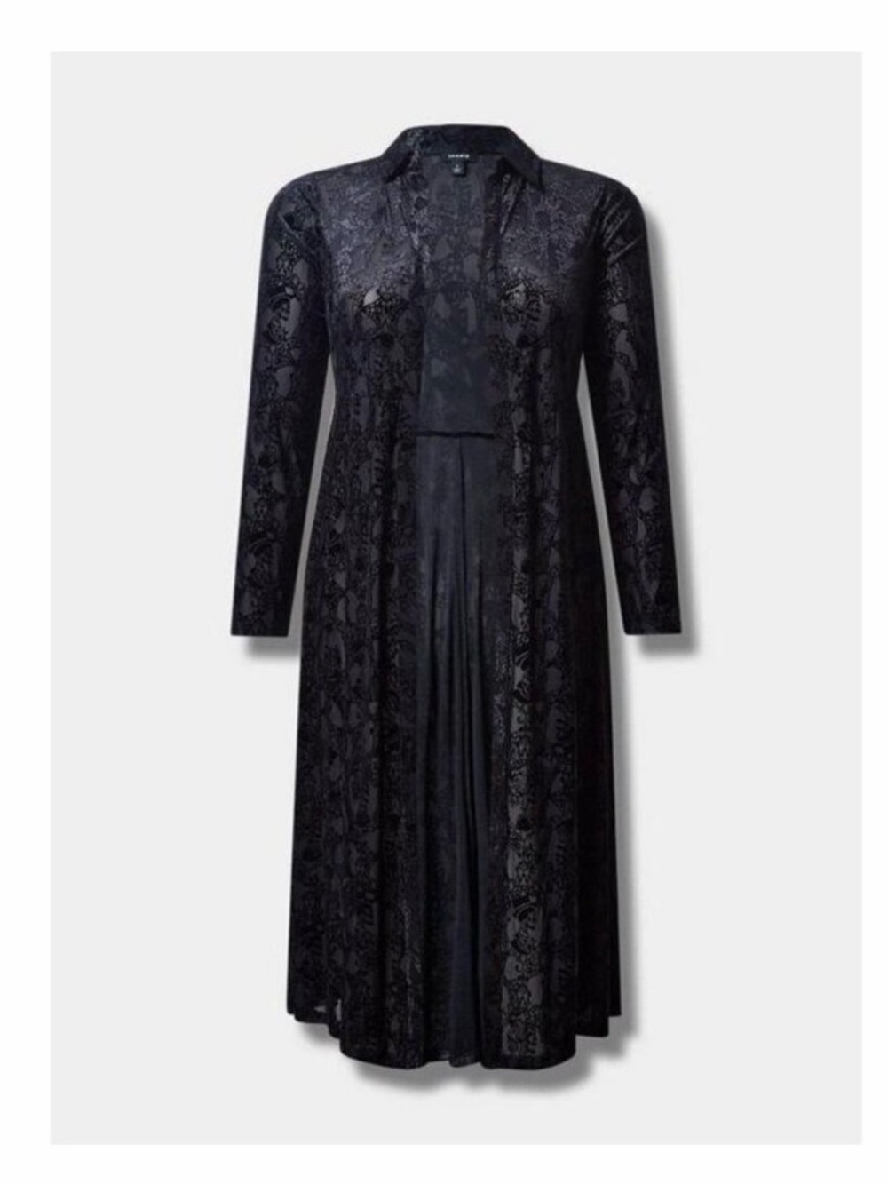 NWT - TORRID Velvet Burnout Deep Black Kimono/Duster Size 4X (26) - Picture 2 of 10